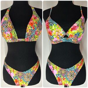 Luli Fama Island Floral Halter Top, Brazilian Bottom & Floral Underwire Top